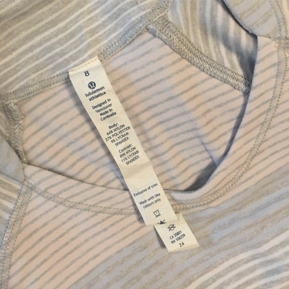 Blue and white lululemon long sleeve t shirt.